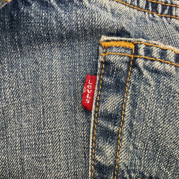 Levis 501 XX Jeans Mens 36x32 Blue Denim Pants Button Fly Distress Faded - Picture 3 of 13